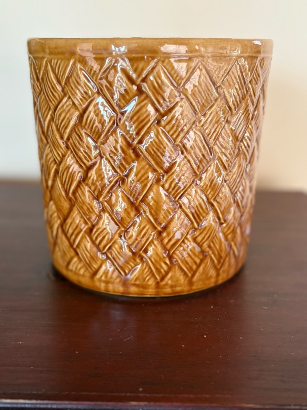 Haeger Pottery Basketweave Planter Pot